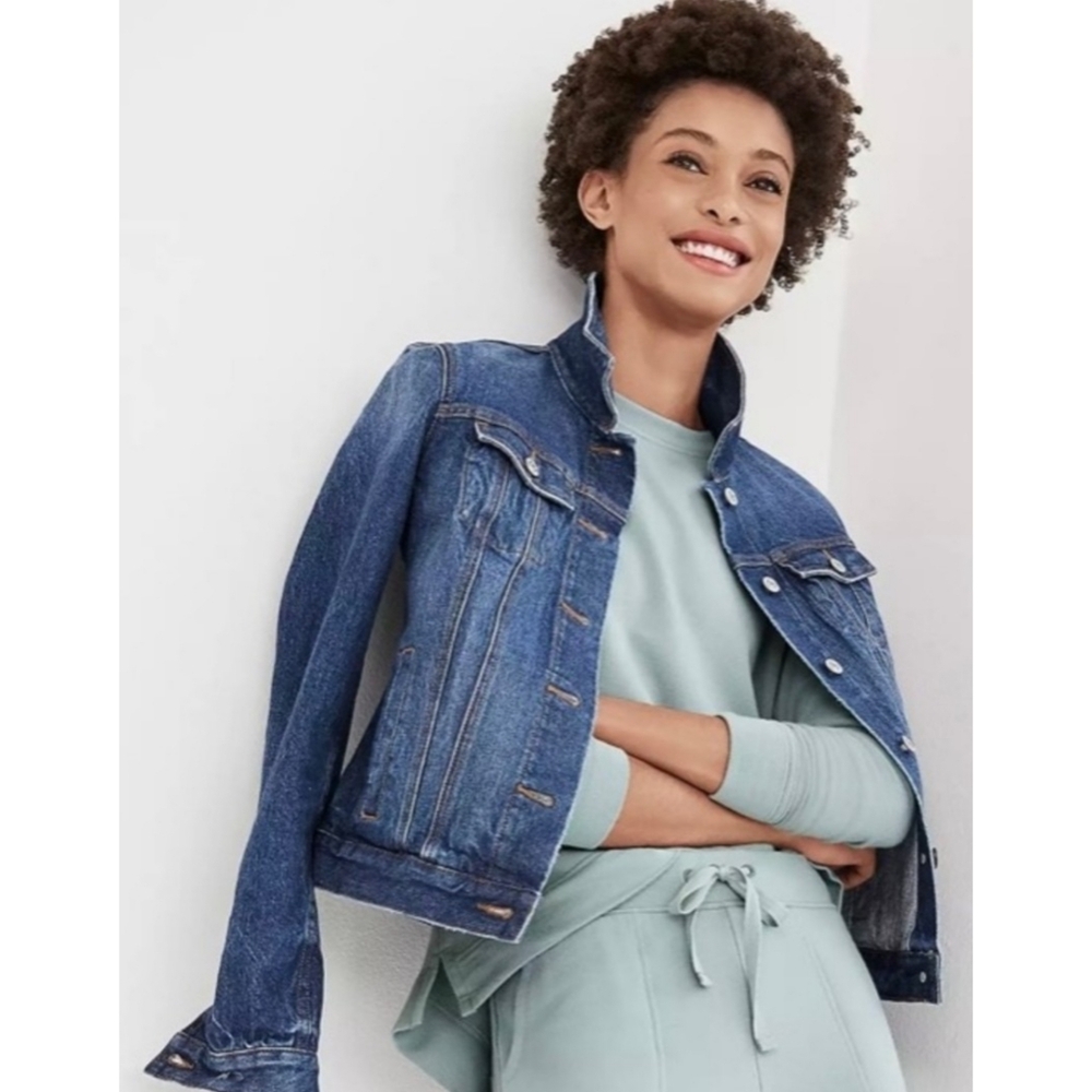 Loft | Made and Loved | Classic Blue Stone-Washed Material Jean Jacket - Picture 3 of 16